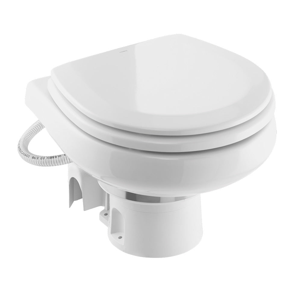 Dometic MasterFlush 7260 White Electric Macerating Toilet wOrbit Base  Raw Water  12V 9610007285 Main image
