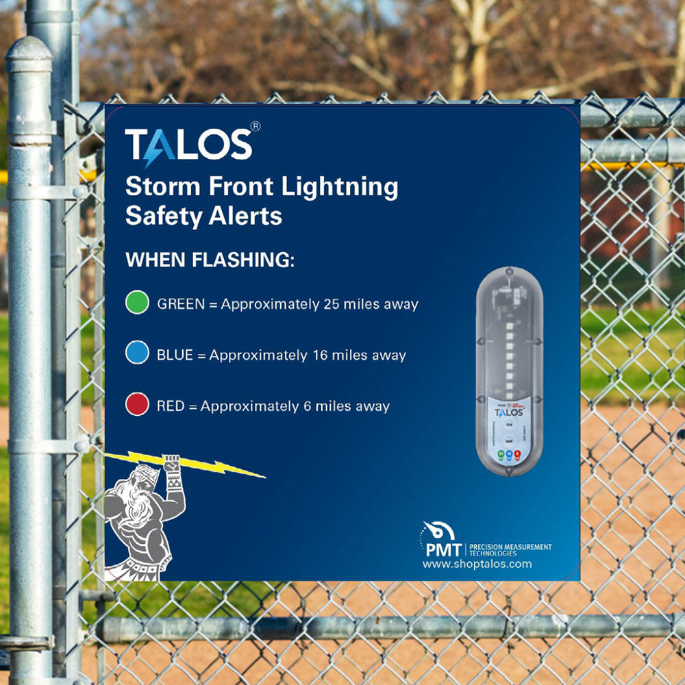 TALOS Standard Lightning Detector w/14"x14" Safety Information Sign [SFD-1414P-MTB] Secondary image