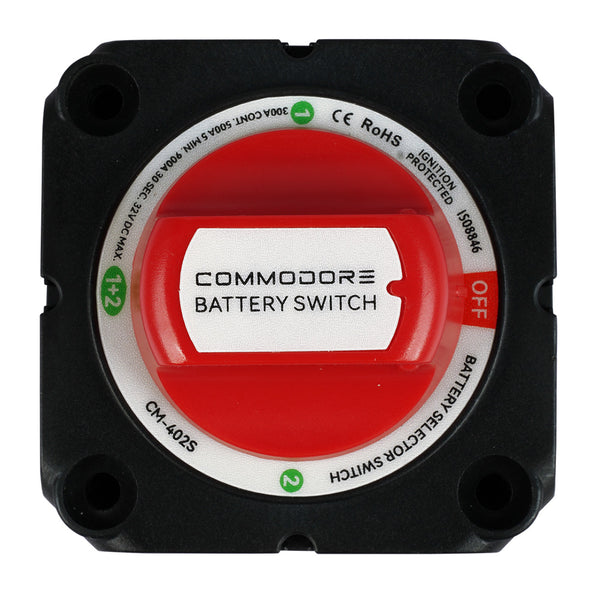 Commodore 4Position Compact Dual Battery Selector Switch CM402S
