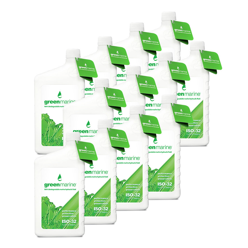 PowerPole Green Marine ISO32 Hydraulic Fluid Case 12 OneQuart Bottles GMISO32CASEF Main image