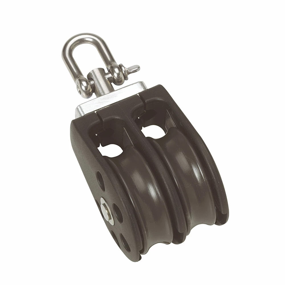 Barton Size 1 30mm Plain Bearing Pulley Block Double wSwivel N01230 Main image