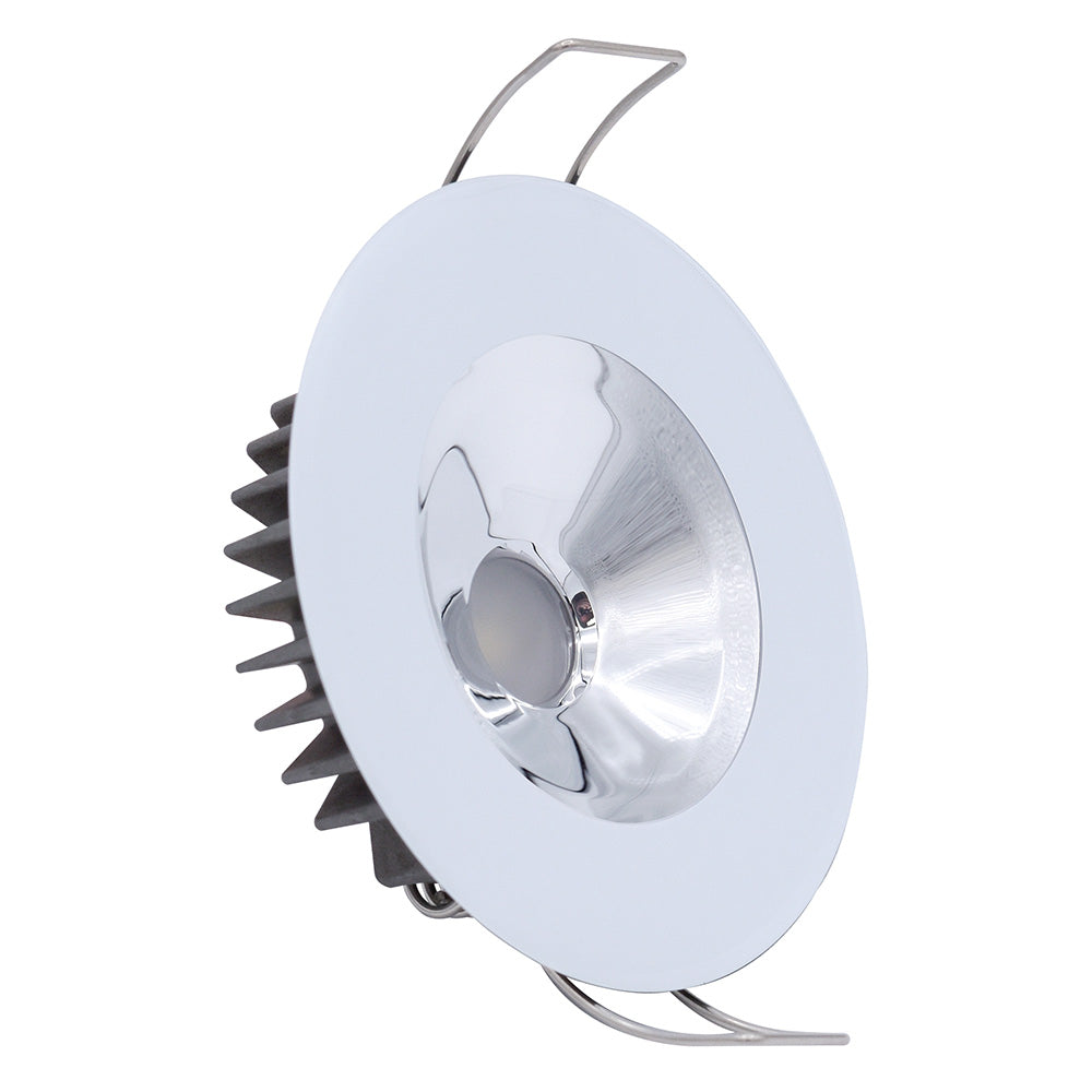 Lumitec Illusion Flush Mount LED Down Light  Spectrum RGBW  Cool White  White Housing  Chrome Reflector 117137 Main image