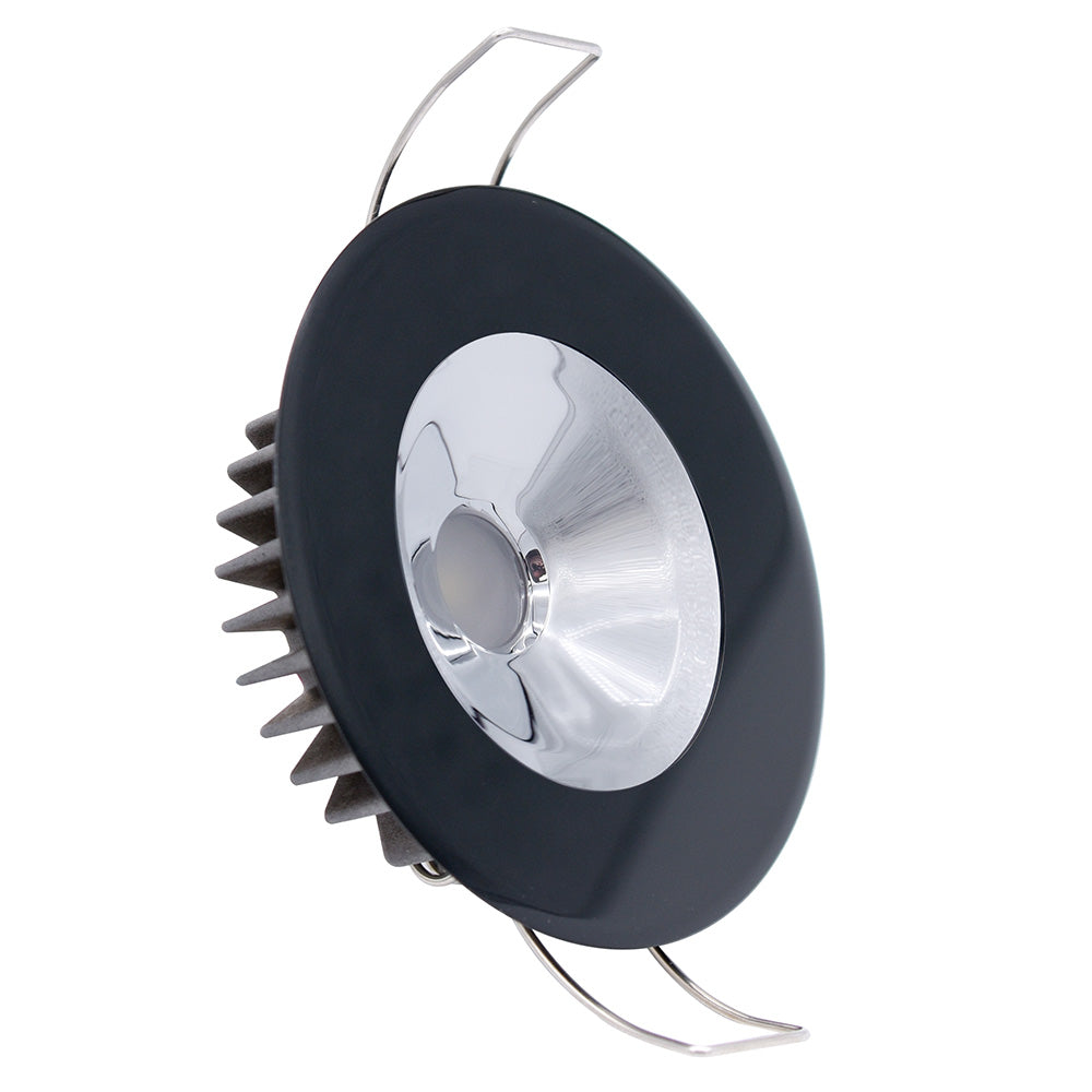 Lumitec Illusion Flush Mount LED Down Light  White  NonDimming  Black Housing  Chrome Reflector 117163 Main image