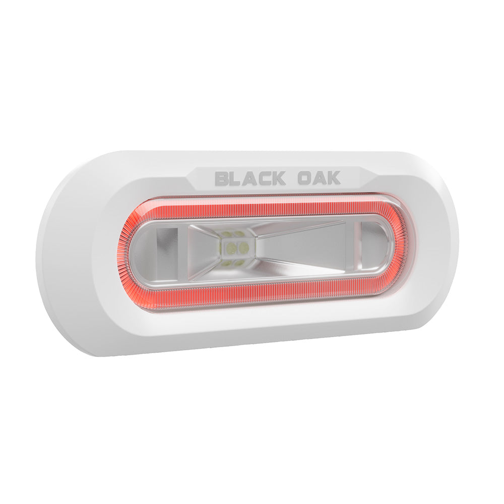 Black Oak Low Pro Marine Spreader Light  Flush Mount  White Housing  Red LED MLPSFR Main image