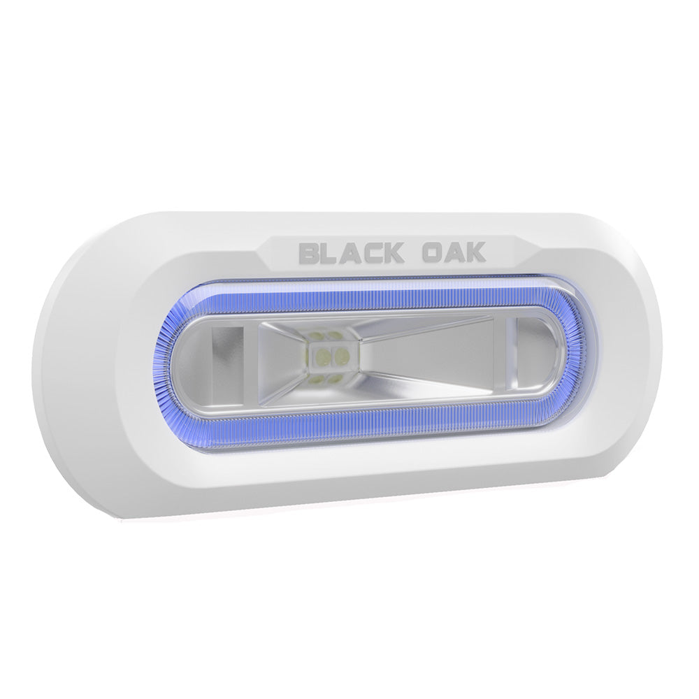 Black Oak Low Pro Marine Spreader Light  Flush Mount  White Housing  Blue LED MLPSFB Main image