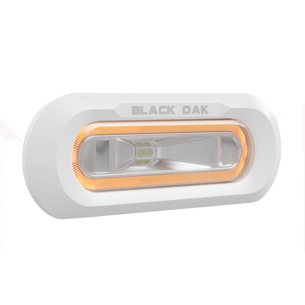 Black Oak Low Pro Marine Spreader Light  Flush Mount  White Housing  Amber LED MLPSFA Main image