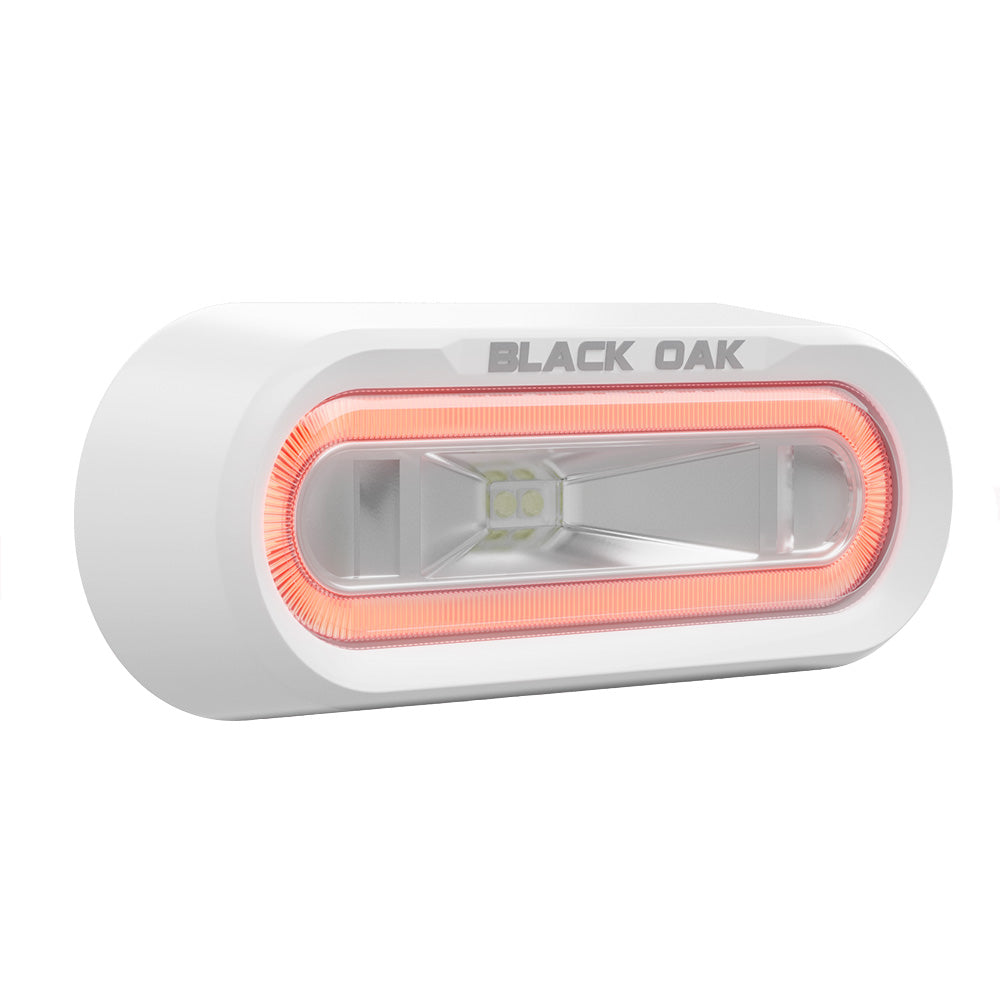 Black Oak Low Pro Off Road Spreader Light  Bracket Mount  White Housing  Red LED MLPSR Main image