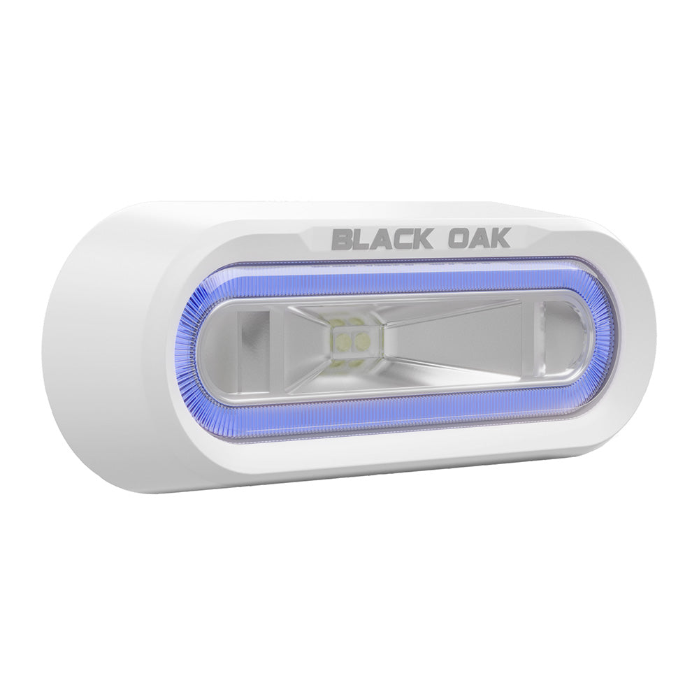 Black Oak Low Pro Off Road Spreader Light  Bracket Mount  White Housing  Blue LED MLPSB Main image
