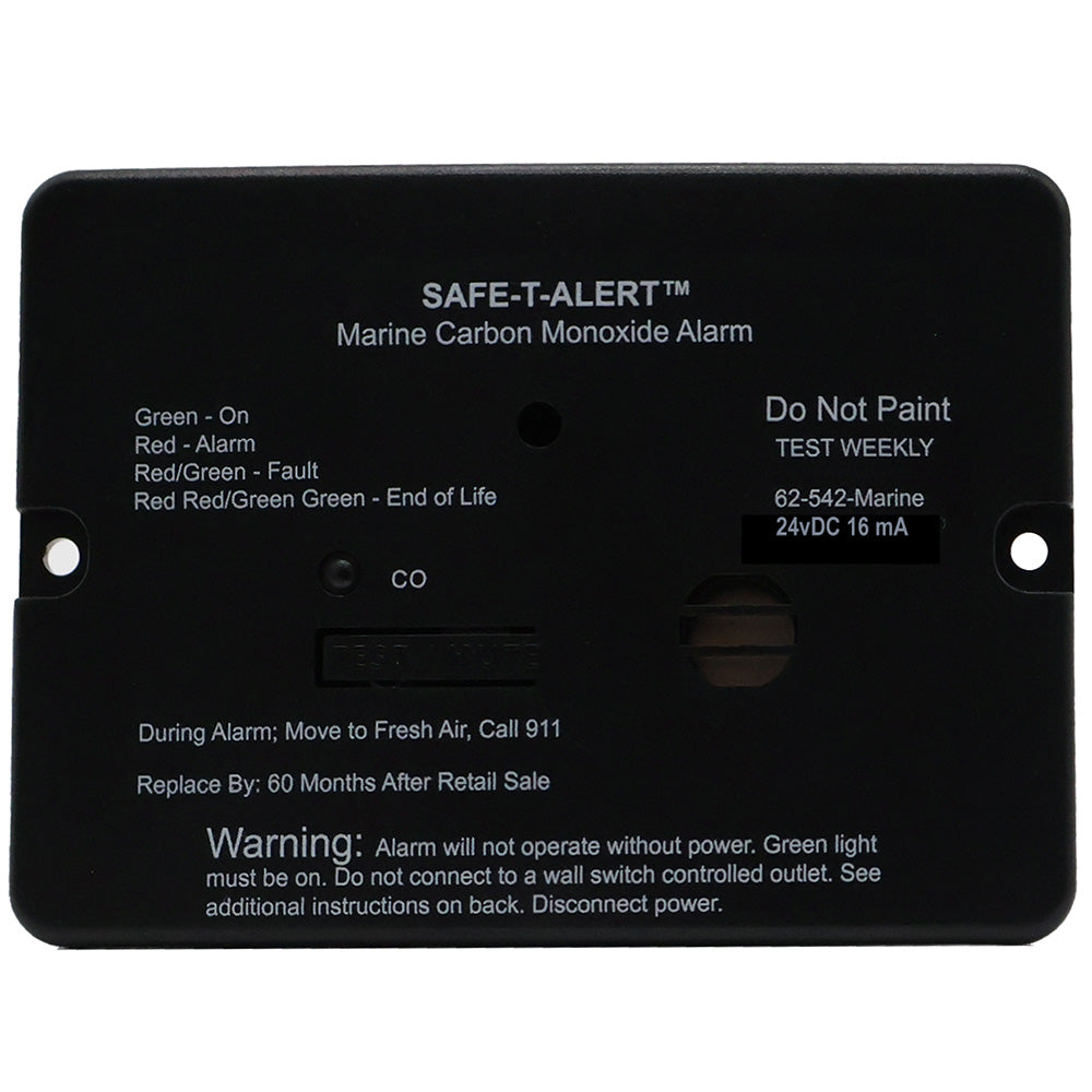 SafeTAlert 62 Series Marine Carbon Monoxide Alarm  24V Flush Mount  Black 62542BLMARINE24V Main image
