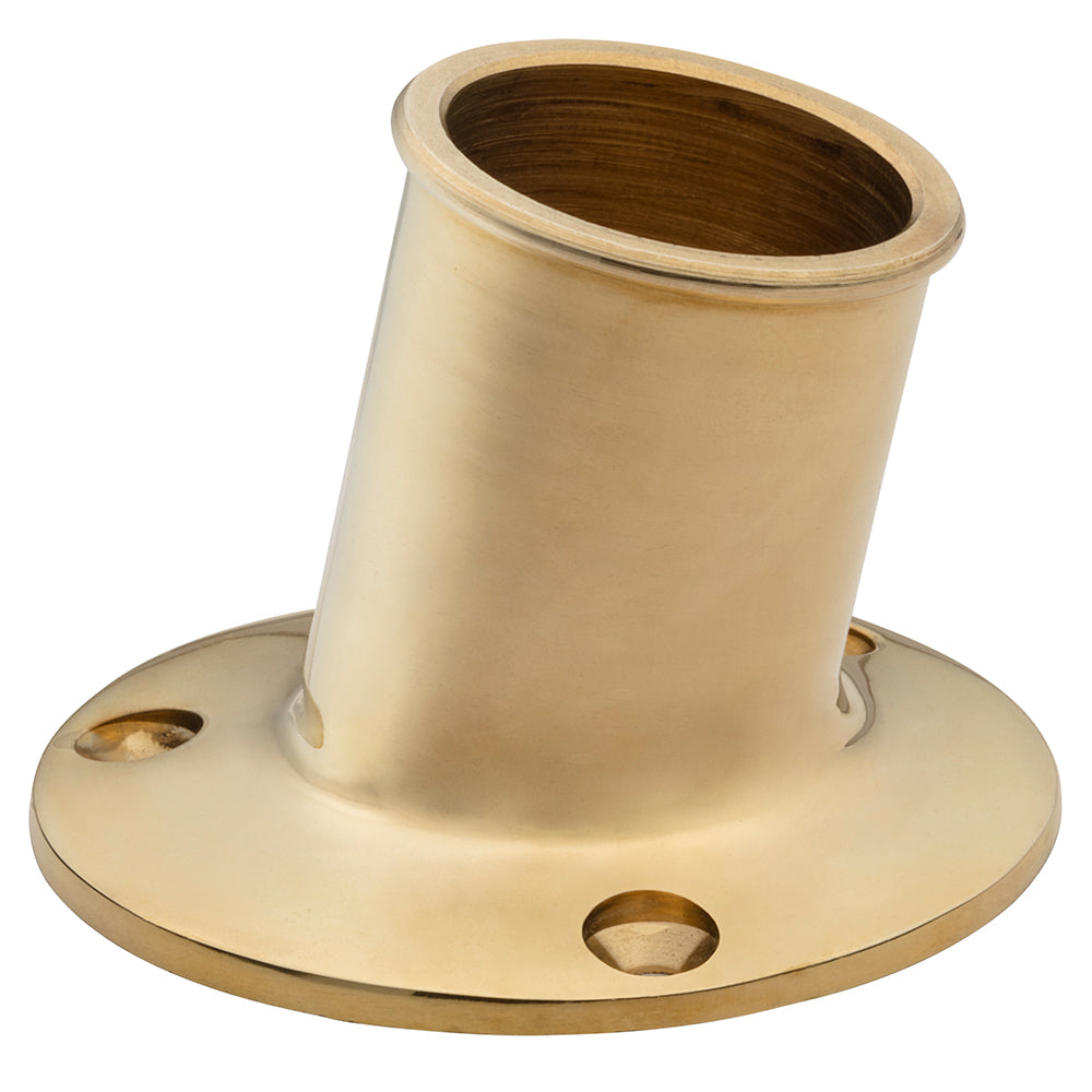 Whitecap Top Mount Flag Pole Socket 114 ID  Polished Brass S5003BC Main image