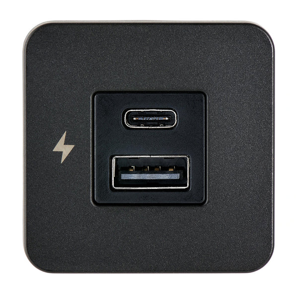 Scanstrut TILE USBAUSBC Interior Charging Socket  1224V  Black Bezel SCTILE10