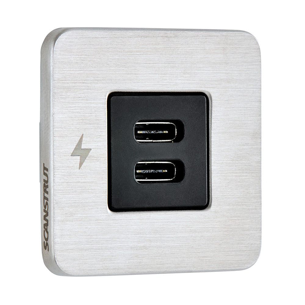 Scanstrut TILE USBC Interior Charging Socket  1224V  Stainless Steel Bezel SCTILE21 Main image