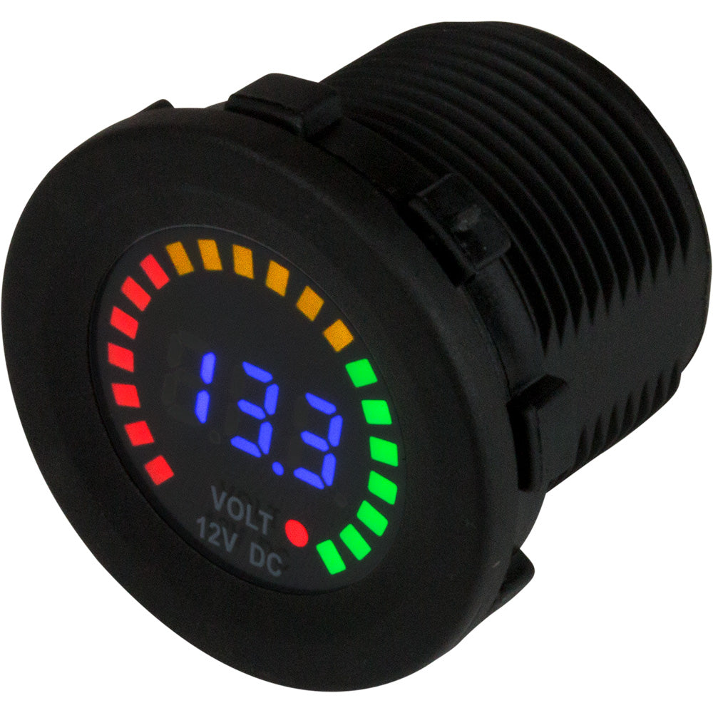 SeaDog Rainbow Display Digital Voltmeter  Injection Molded Nylon  5V15VDC 421617 Main image