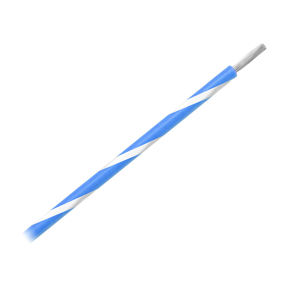 Pacer 14 AWG Gauge Striped Marine Wire 500 Spool  Blue wWhite Stripe WUL14BL9500 Main image