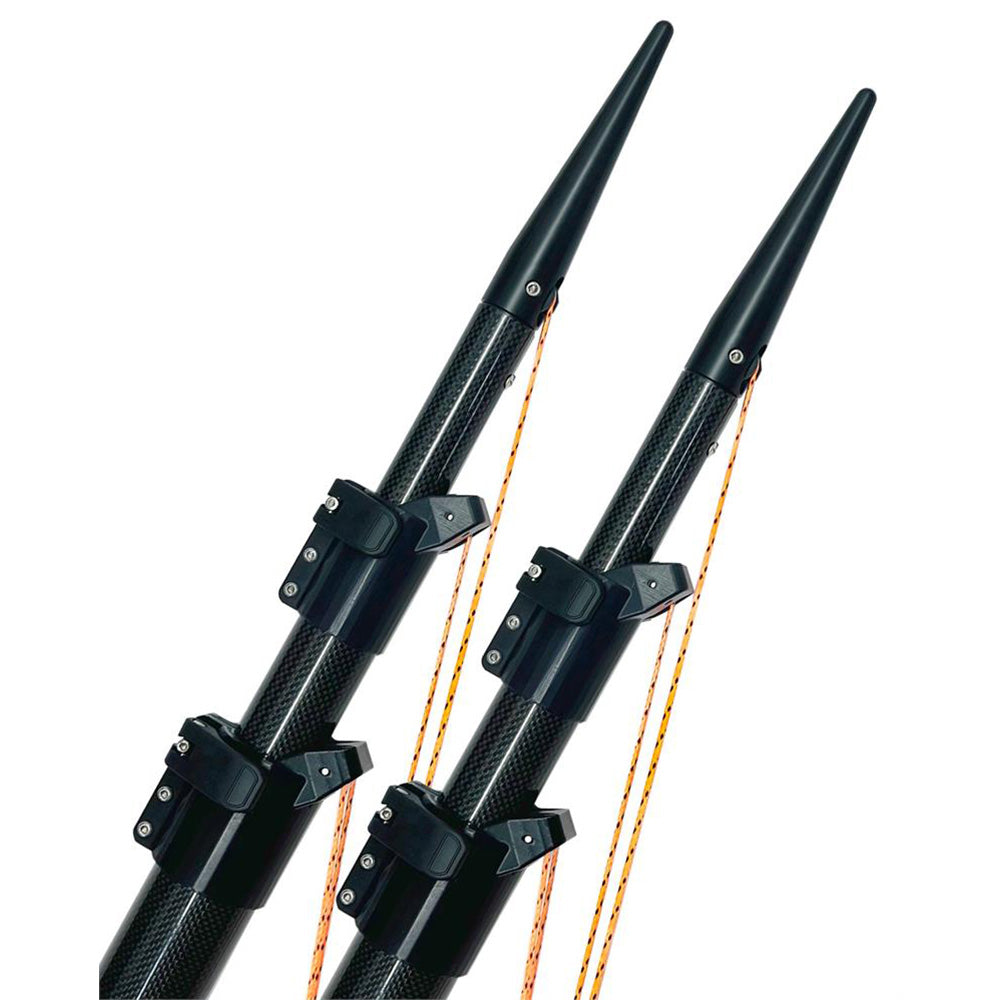 Lees Ultima 20 Carbon Fiber Telescoping Outriggers Internally Rigged SelfStowing Adj Rigging ULT3920 Main image