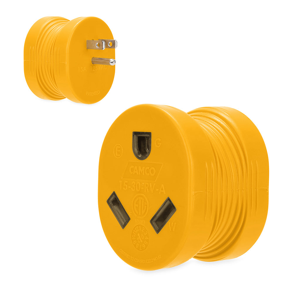 Camco Power Grip RV Adapter  15Amp Male30Amp Female 55223 Main image