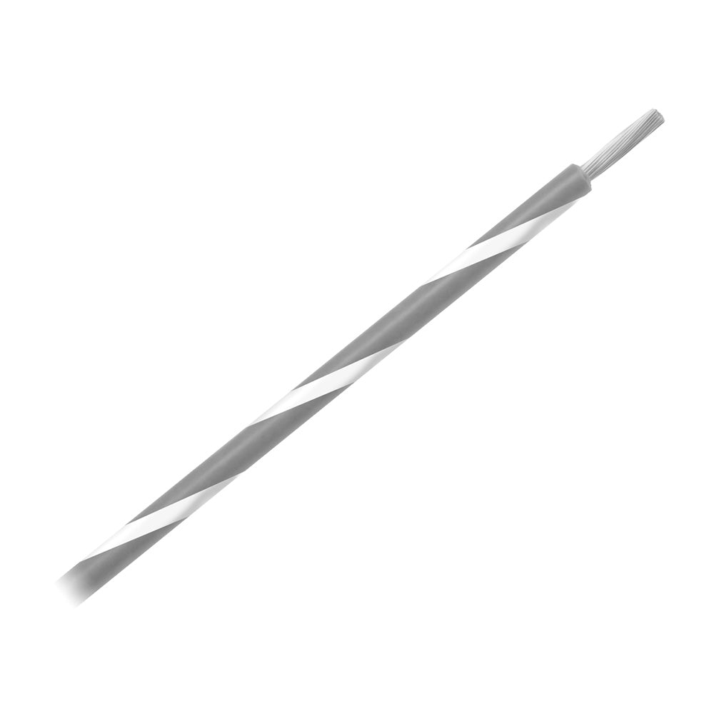 Pacer 14 AWG Gauge Striped Marine Wire 500 Spool  Grey wWhite Stripe WUL14GY9500 Main image
