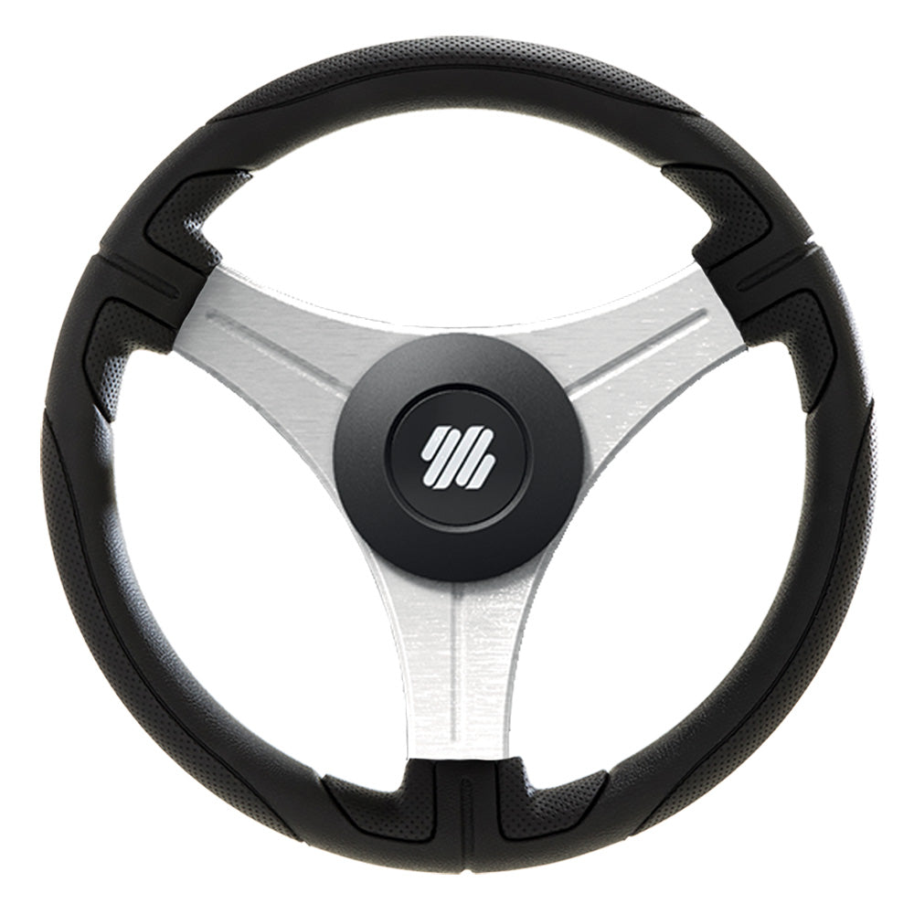 Uflex Ustica 13 Steering Wheel  Black  Polyurethane wSilver Spokes  X62 Hub USTICABS Main image