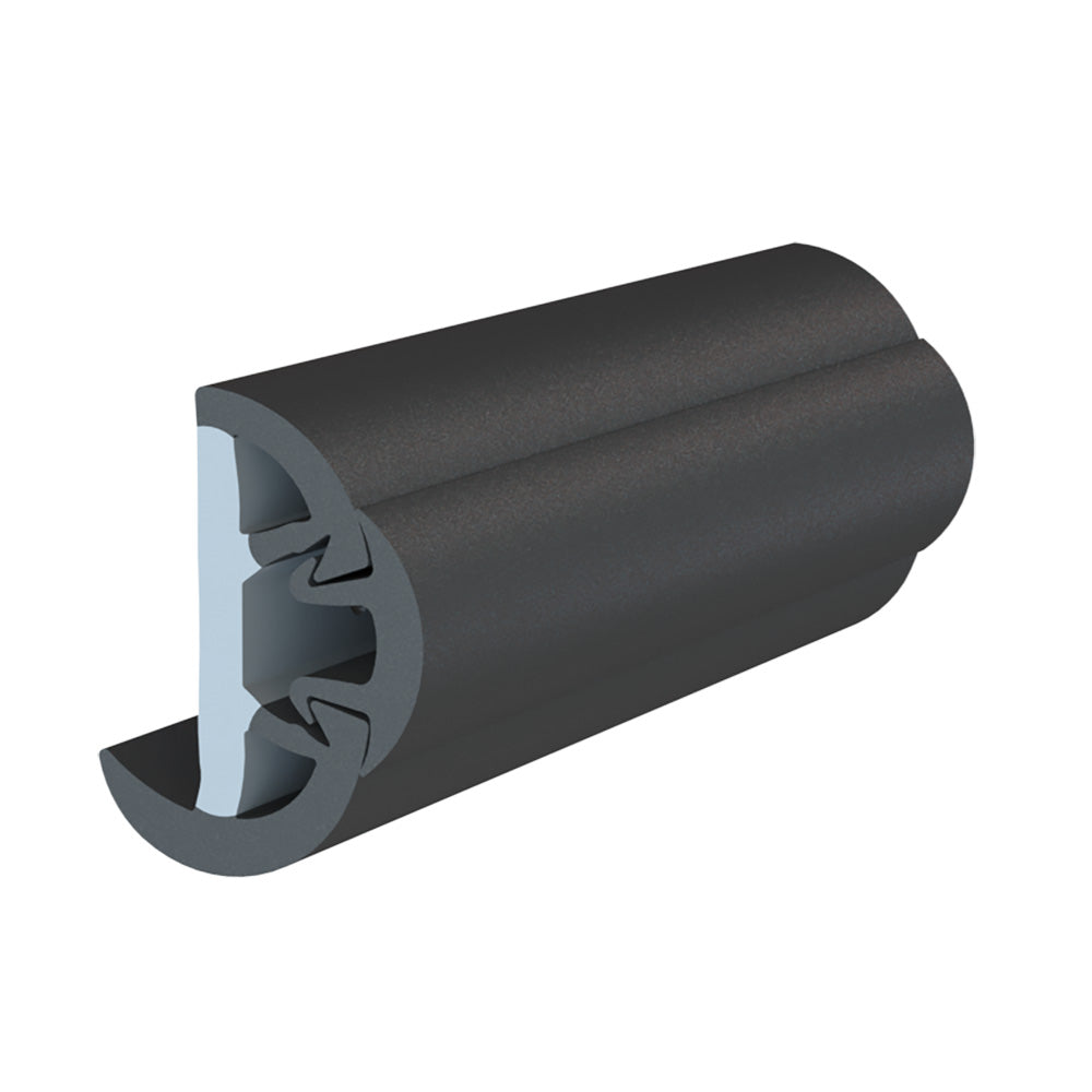 TACO SuproFlex Rub Rail Kit wFlex Vinyl Overlay Insert  2H x 114W x 80L  Black wBlack Insert V119993BBK802 Main image