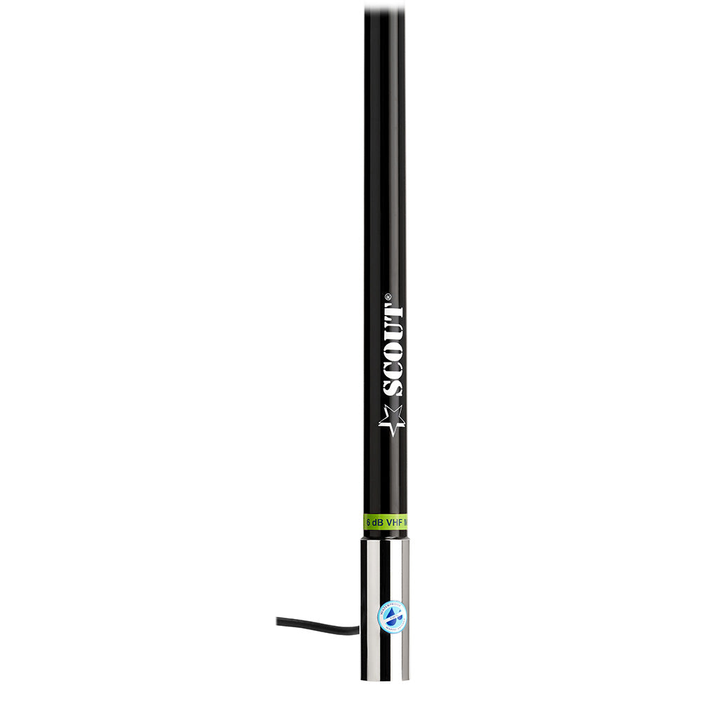 Scout 8' Black VHF Antenna 6dB Heavy Stainless Steel Ferrule w/6M RG-8x Includes PL-259 Heavy Duty Offshore Antenna KS-43 [PF AN NVHF00021T] Secondary image
