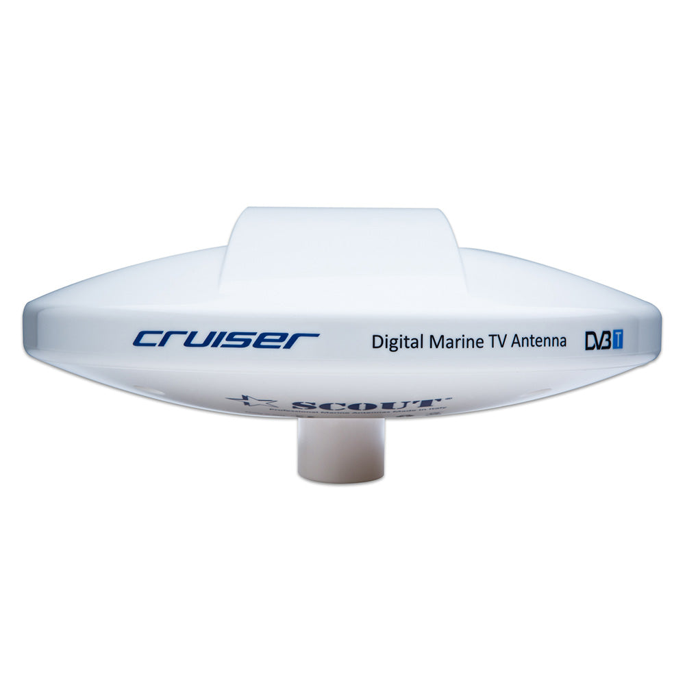 Scout Cruiser 10" White TV Antenna Omnidirectional w/20M, 75 ohms, Cable [PF AN NTV001] Secondary image