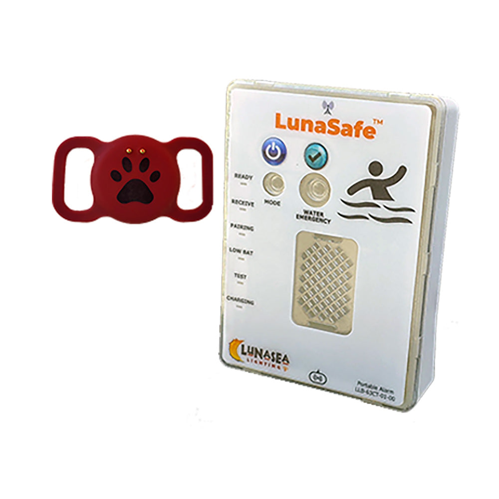 Lunasea Water Activated Pet Safety RF Transmitter wRechargeable Alarm Receiver  Red LLB64PR02K2 Main image