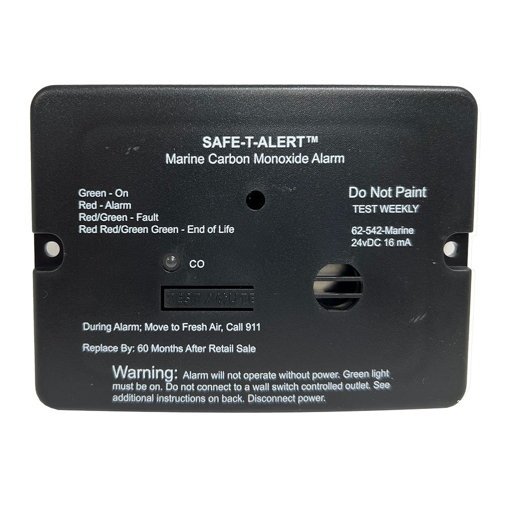 SafeTAlert 62 Series Carbon Monoxide Alarm  24V Flush Mount  Black wRelay 62542RBL24V Main image