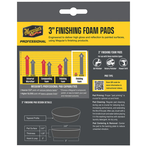 Meguiars Professional 3 Finishing Foam Pads 3Pack M3FFP3