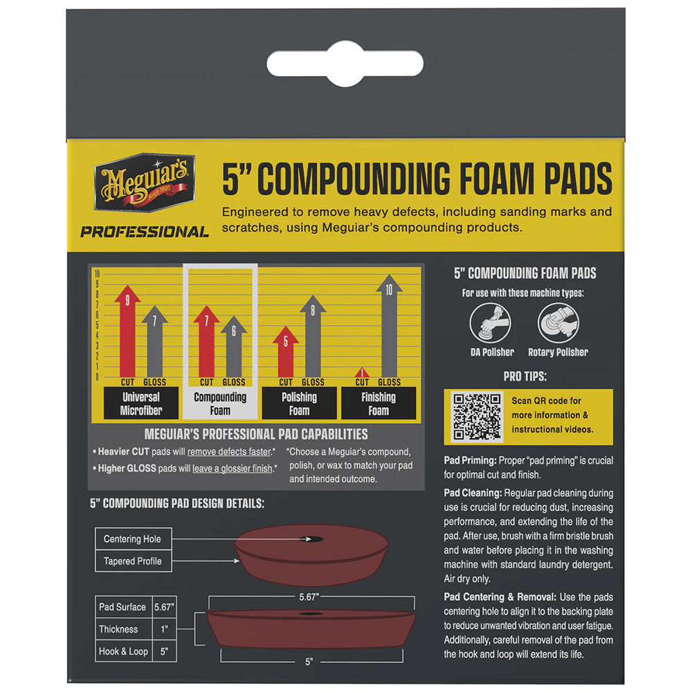 Meguiar's Professional 5" Compounding Foam Pads *2-Pack [M5CFP2] Secondary image