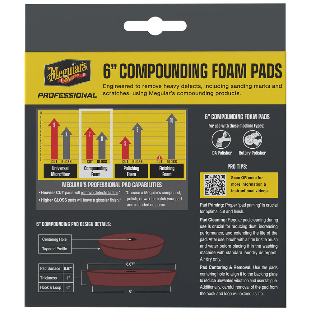 Meguiar's Professional 6" Compounding Foam Pads *2-Pack [M6CFP2] Secondary image