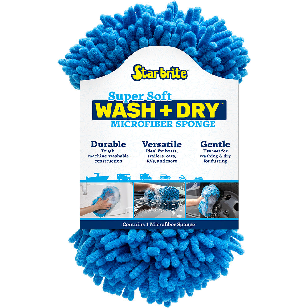 Star brite Microfiber Reggae Sponge  Blue DualSided Scrubbing  Dusting 40078 Main image