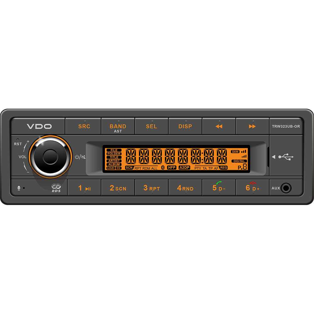 VDO 24V Radio wFM RDS Tuner MP3WMAUSBBluetooth  Orange Illumination TRW323UBOR Main image