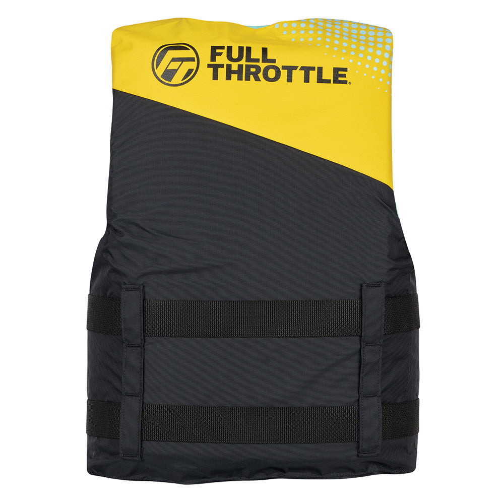 Full Throttle Teen Nylon Life Jacket - Yellow/Black [112200-300-010-26] Secondary image