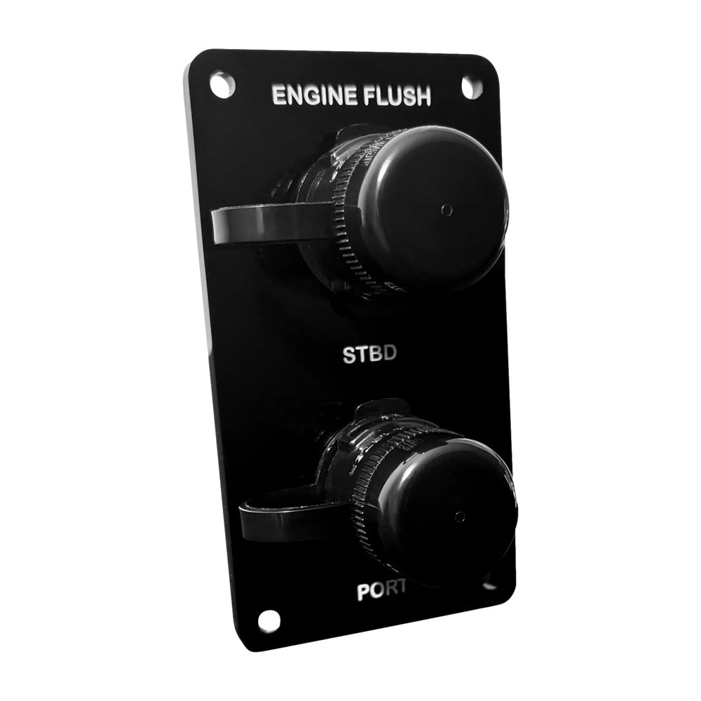 Flushmaster Vertical Dual Outlet Flush Port Reroute  Black Acrylic  12 Barb SMQCR2BV12 Main image