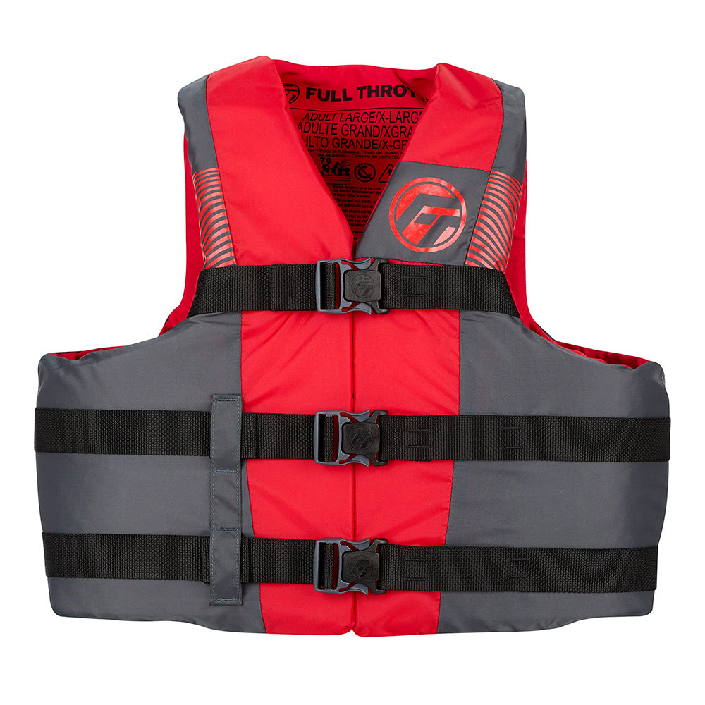 Full Throttle Adult Nylon Life Jacket  LXL  BlackRed 11220010005026 Main image