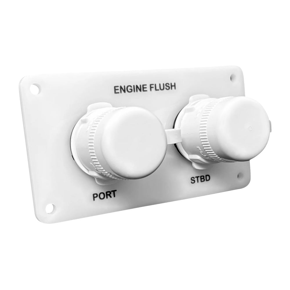 Flushmaster Flush Port Reroute Dual Outlet  White Acrylic Plate  Horizontal  12 Barb SMQCR2WH12 Main image