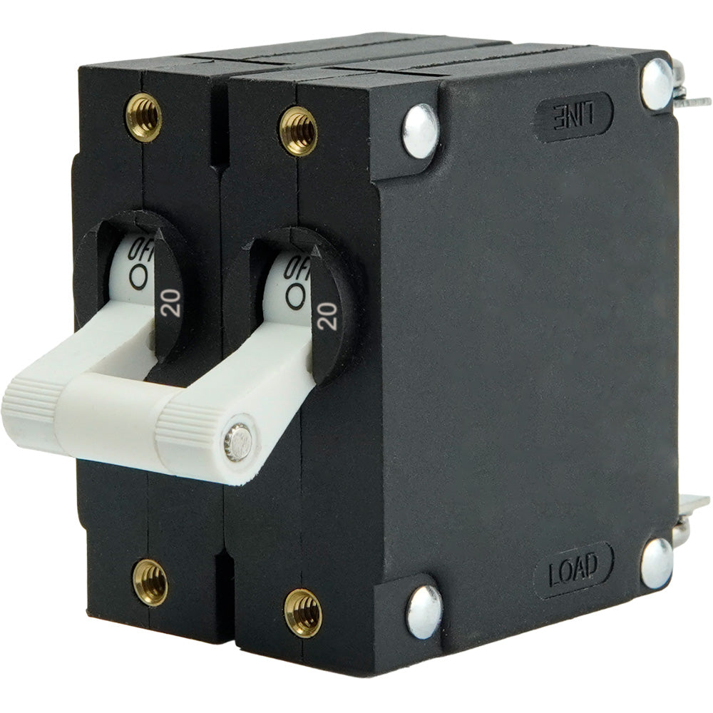 Egis A Series White Toggle Panel Mount Circuit Breaker  Dual Pole 20A 320220 Main image