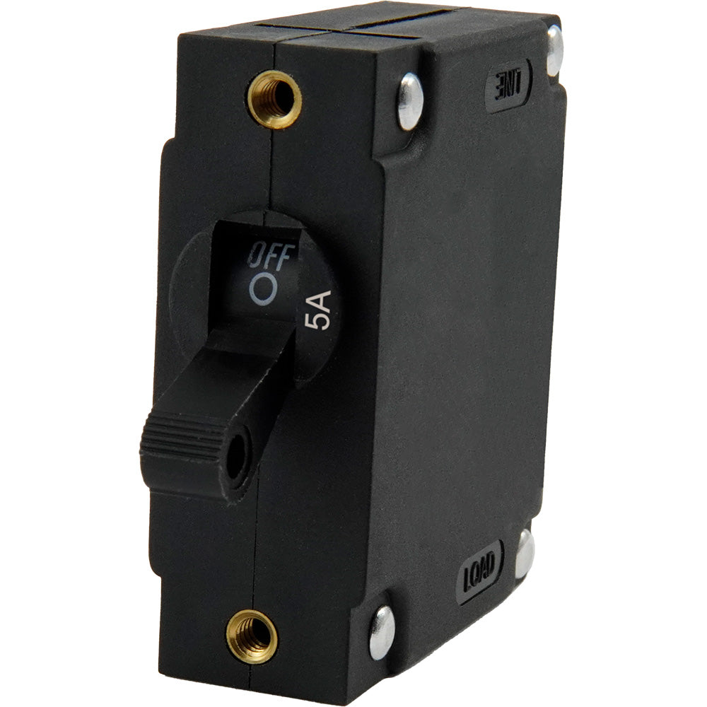 Egis A Series Black Toggle Panel Mount Circuit Breaker  Single Pole 5A 321105 Main image