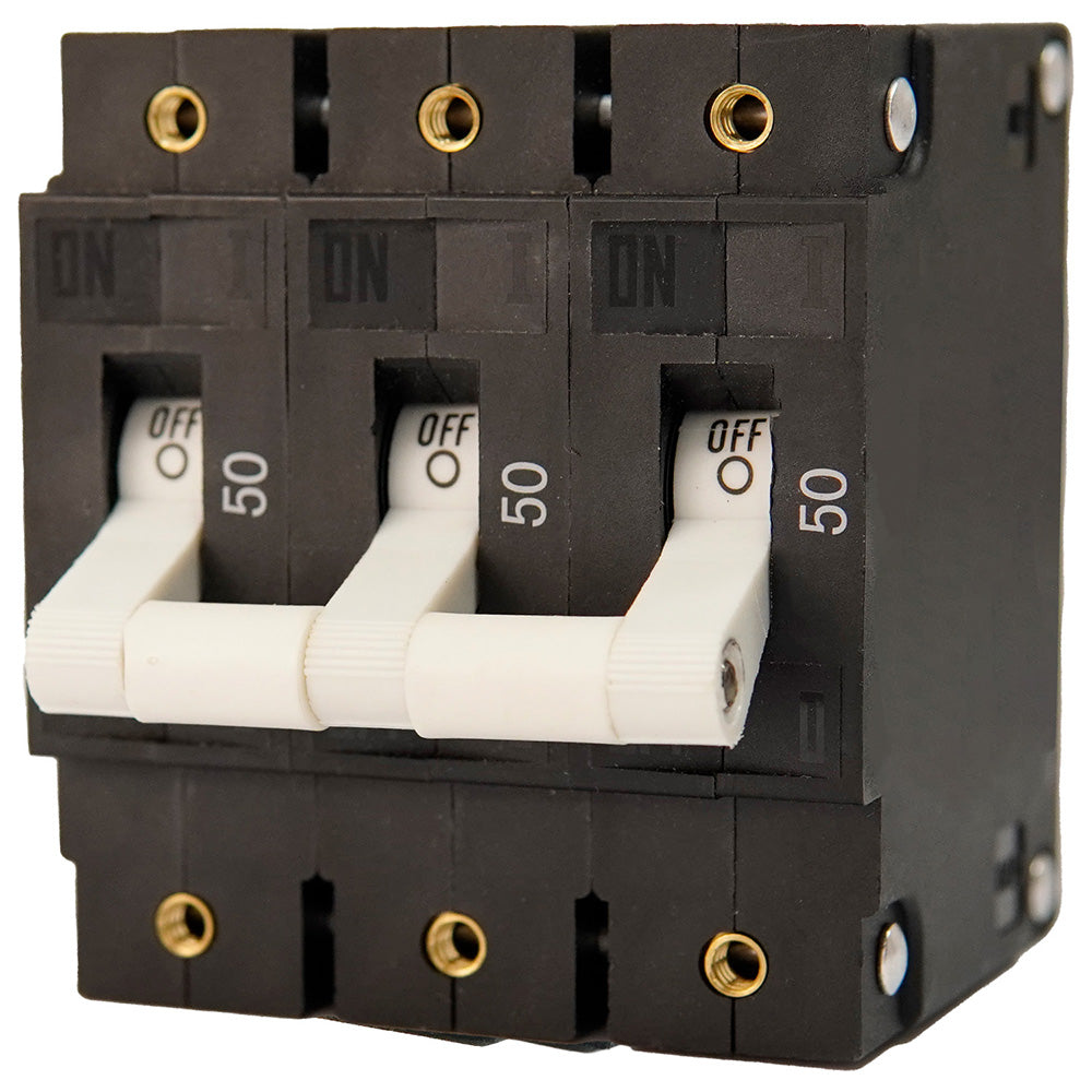 Egis C Series White Toggle Panel Mount Circuit Breaker  Triple Pole 50A 3503050 Main image