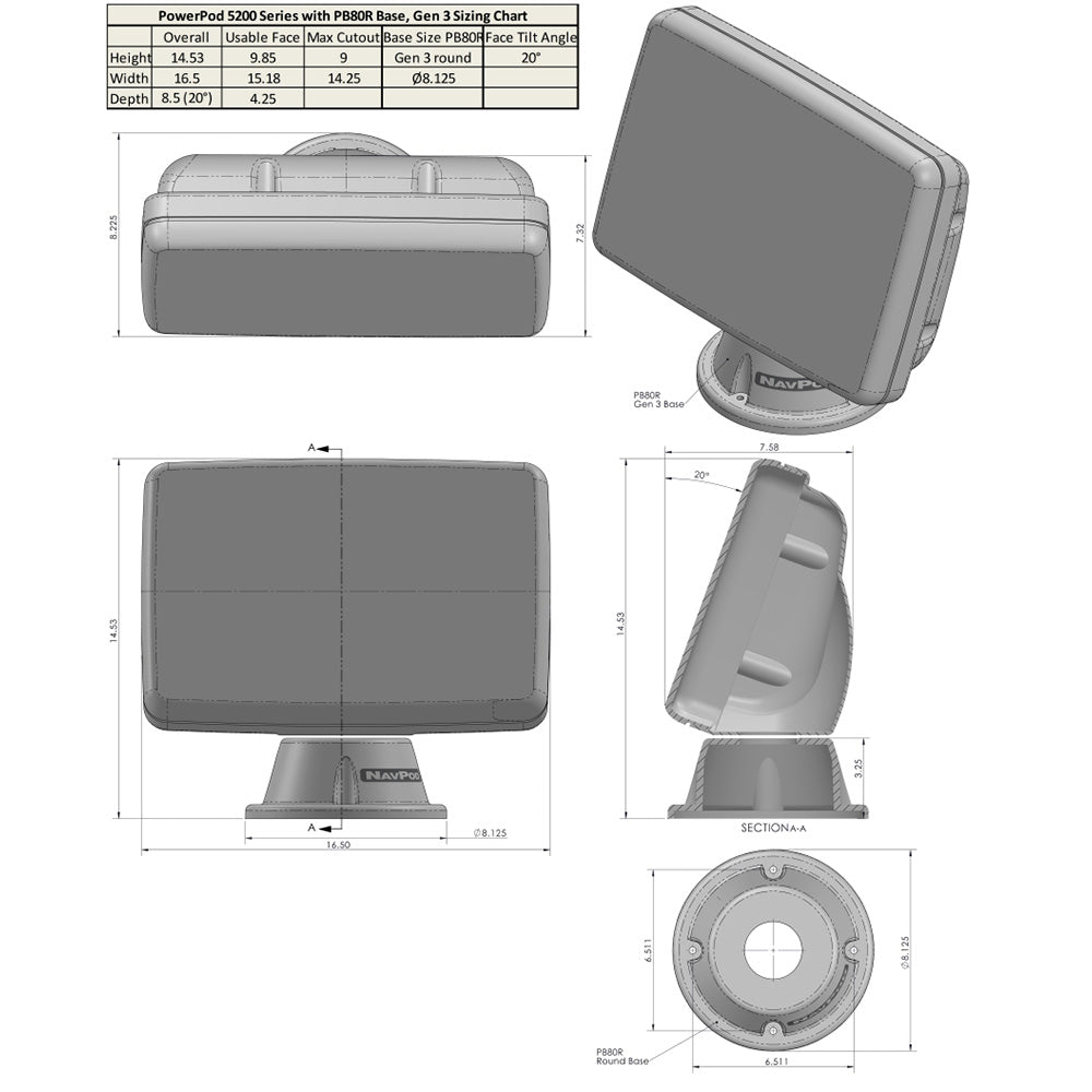 NavPod PowerPod Pre-Cut f/Garmin GPSMAP 9013/9013xsv/9213/9213xsv [PP5200-22] Secondary image