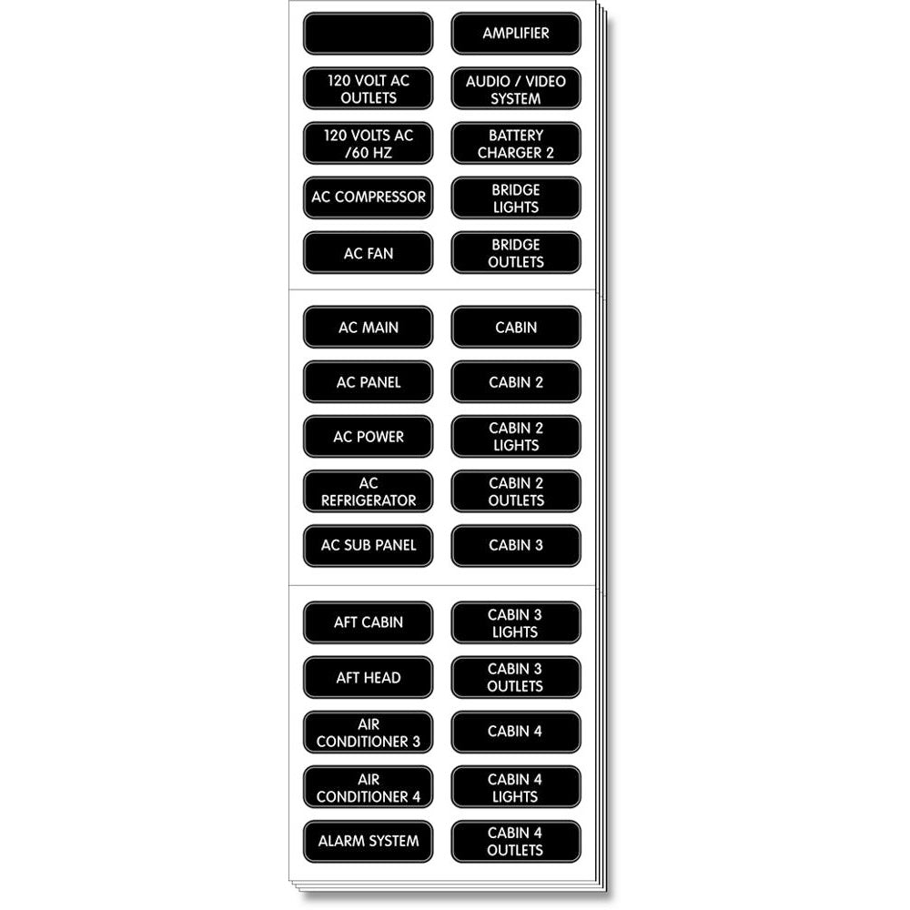 Blue Sea 8067 AC Panel Extended 120 Label Set 8067 Main image