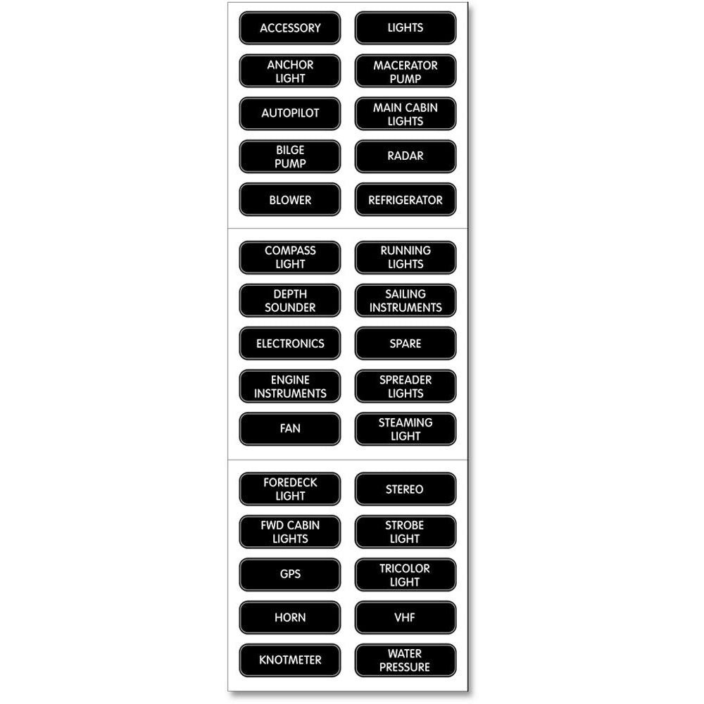 Blue Sea 8030 DC Panel Basic 30 Label Set 8030 Main image