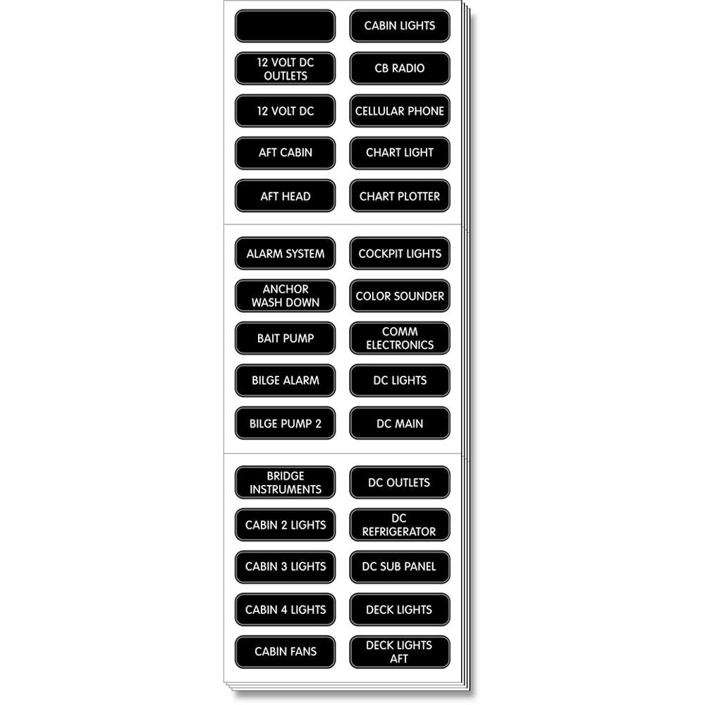 Blue Sea 8039 DC Panel Extended 120 Label Set 8039 Main image