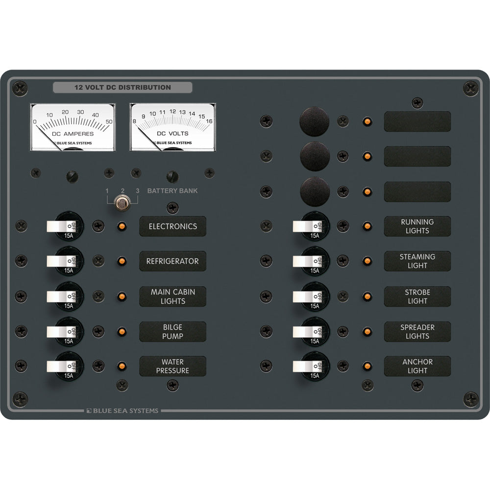 Blue Sea 8068 DC 13 Position Toggle Branch Circuit Breaker Panel  White Switches 8068 Main image