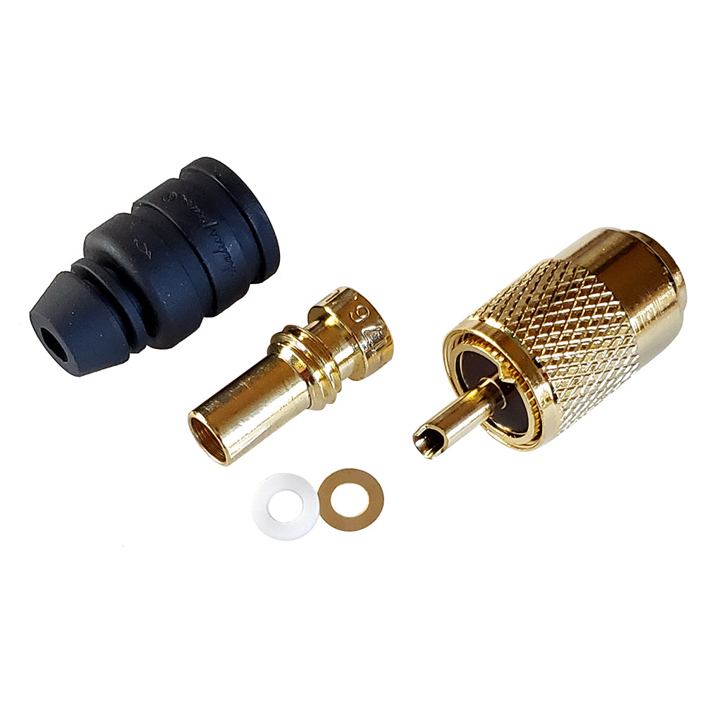 Shakespeare PL2598XG SolderType Connector wUG176 Adapter  DooDadreg Cable Strain Relief fRG8X Coax PL2598XG Main image