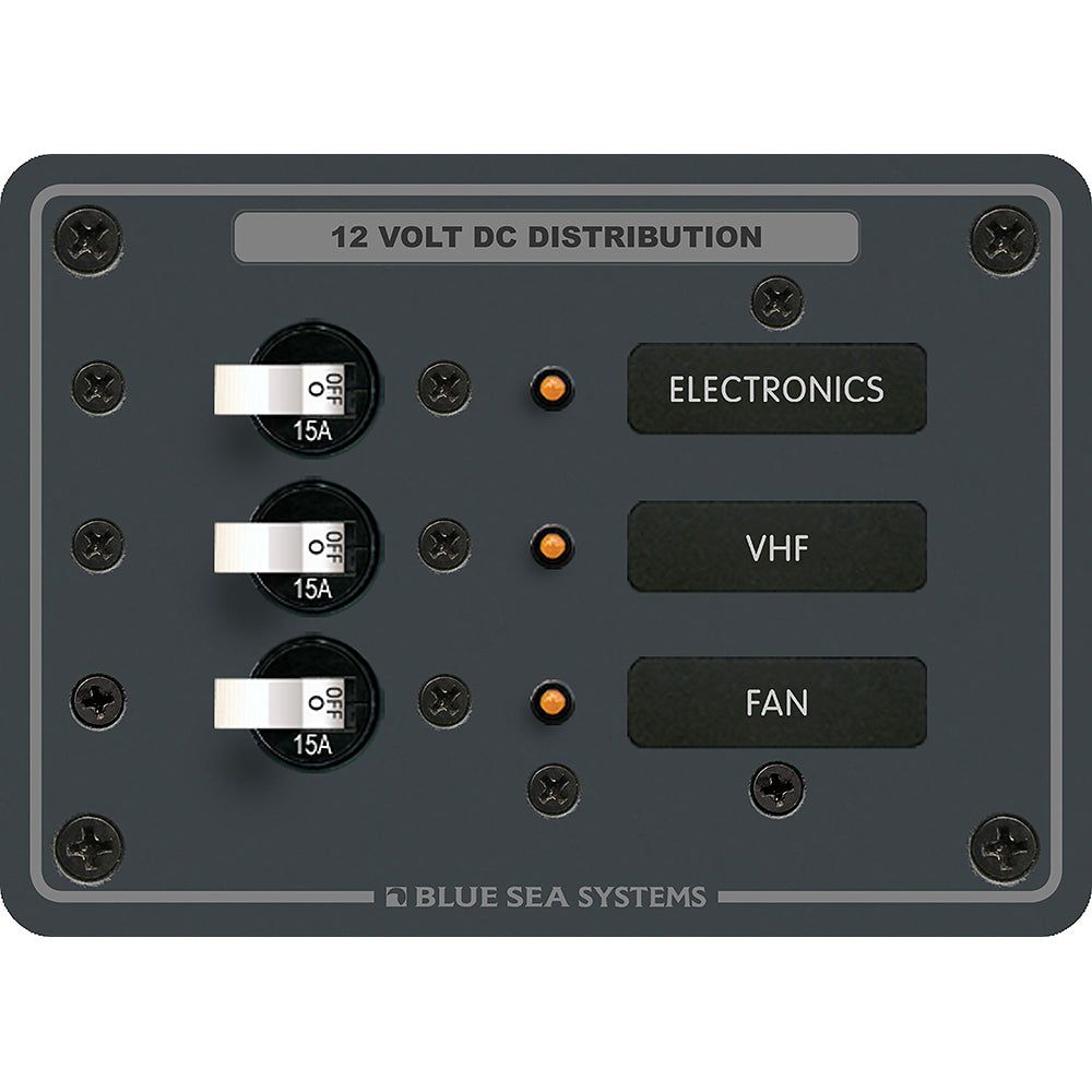 Blue Sea 8025 DC 3 Position Breaker Panel  White Switches 8025 Main image