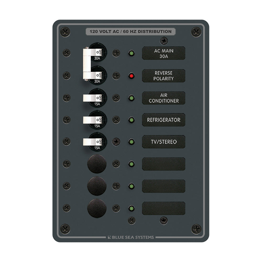Blue Sea 8027 AC Main 6 Position Breaker Panel  White Switches 8027 Main image