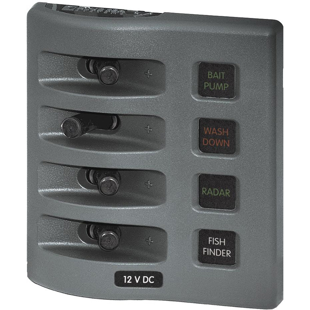 Blue Sea 4304 WeatherDeck Water Resistant Fuse Panel  4 Position  Grey 4304 Main image