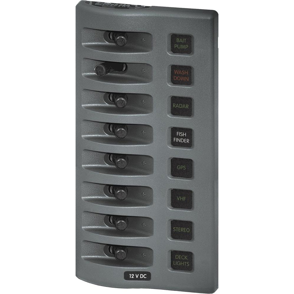 Blue Sea 4308 WeatherDeck Water Resistant Fuse Panel  8 Position  Grey 4308 Main image