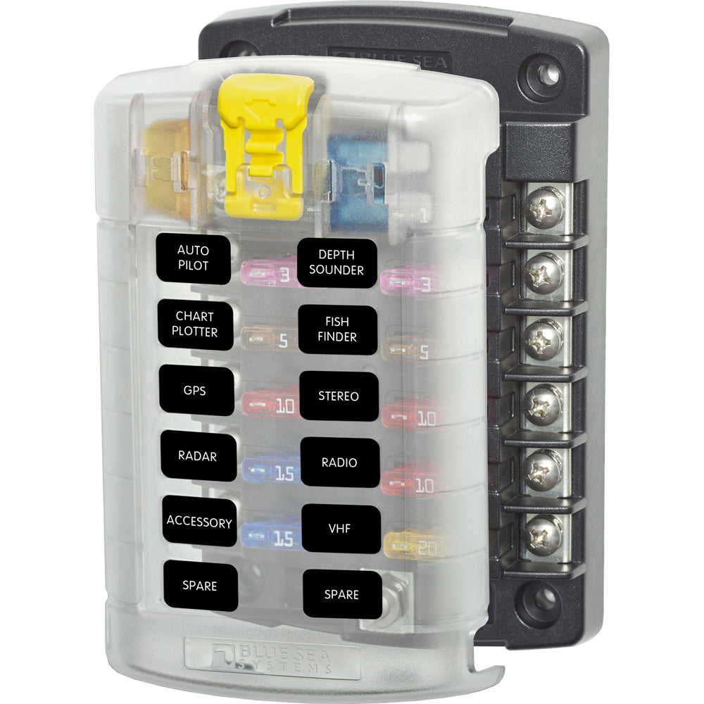 Blue Sea 5029 ST Blade Fuse Block wCover  12 Circuit wo Negative Bus 5029 Main image